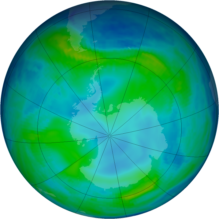 Antarctic ozone map for 17 May 1997